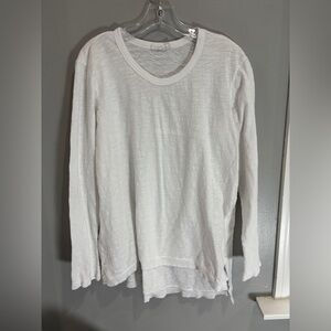 WILT Made in USA Women’s Cotton White High Low long sleeve shirt large